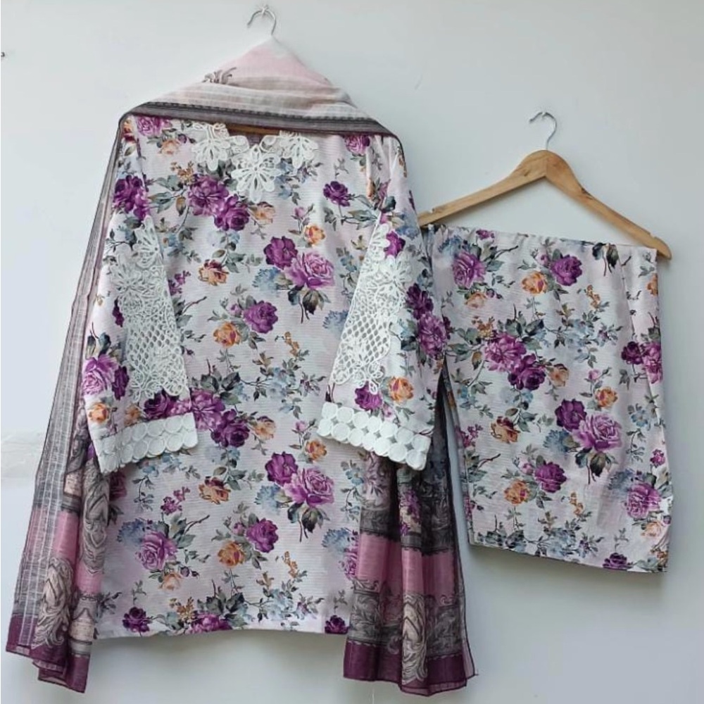 Floral Kimono with Lace Details